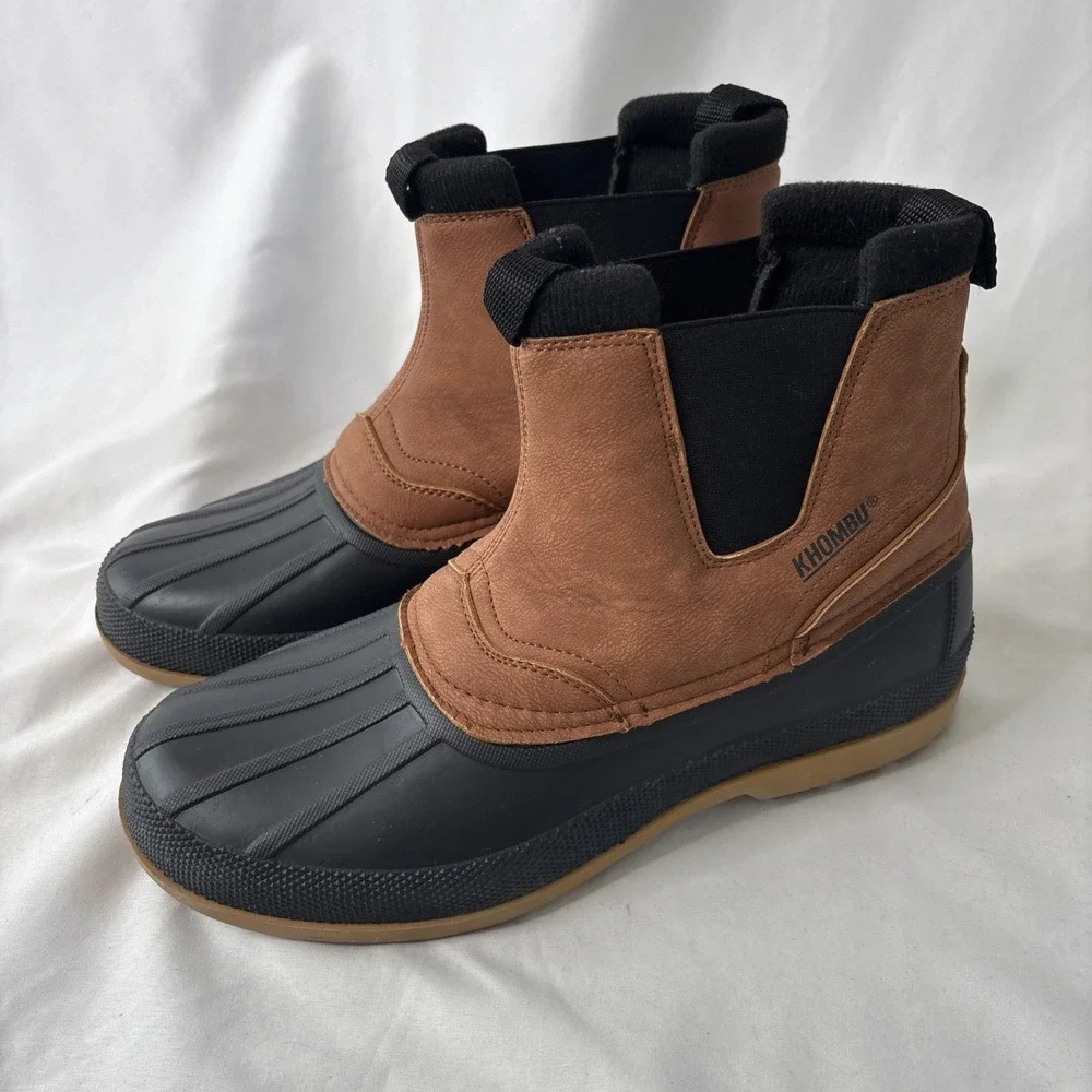 Khombu Baker‎ Lodge Chelsea Mens Waterproof Boots Size 11M Tan & Black Outdoors
